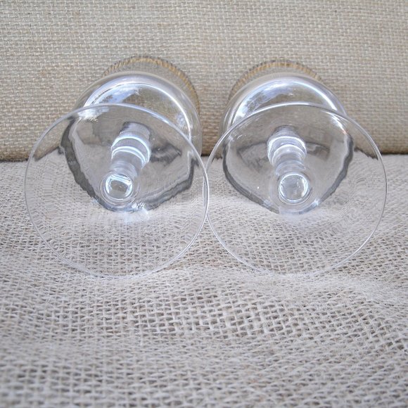 Vintage Krosno Silver & Gold Band Wine Glass Set of 2 - Picture 7 of 16